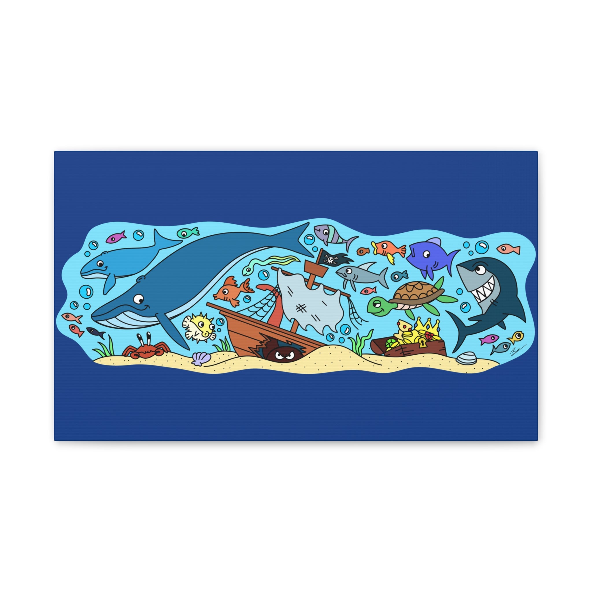 Colorful Ocean Life Canvas Wall Art