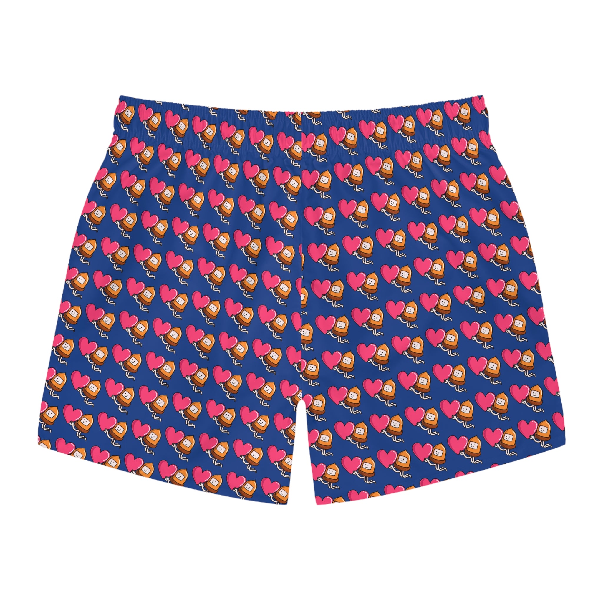 Colorful Heart and Acorn Print Swim Trunks
