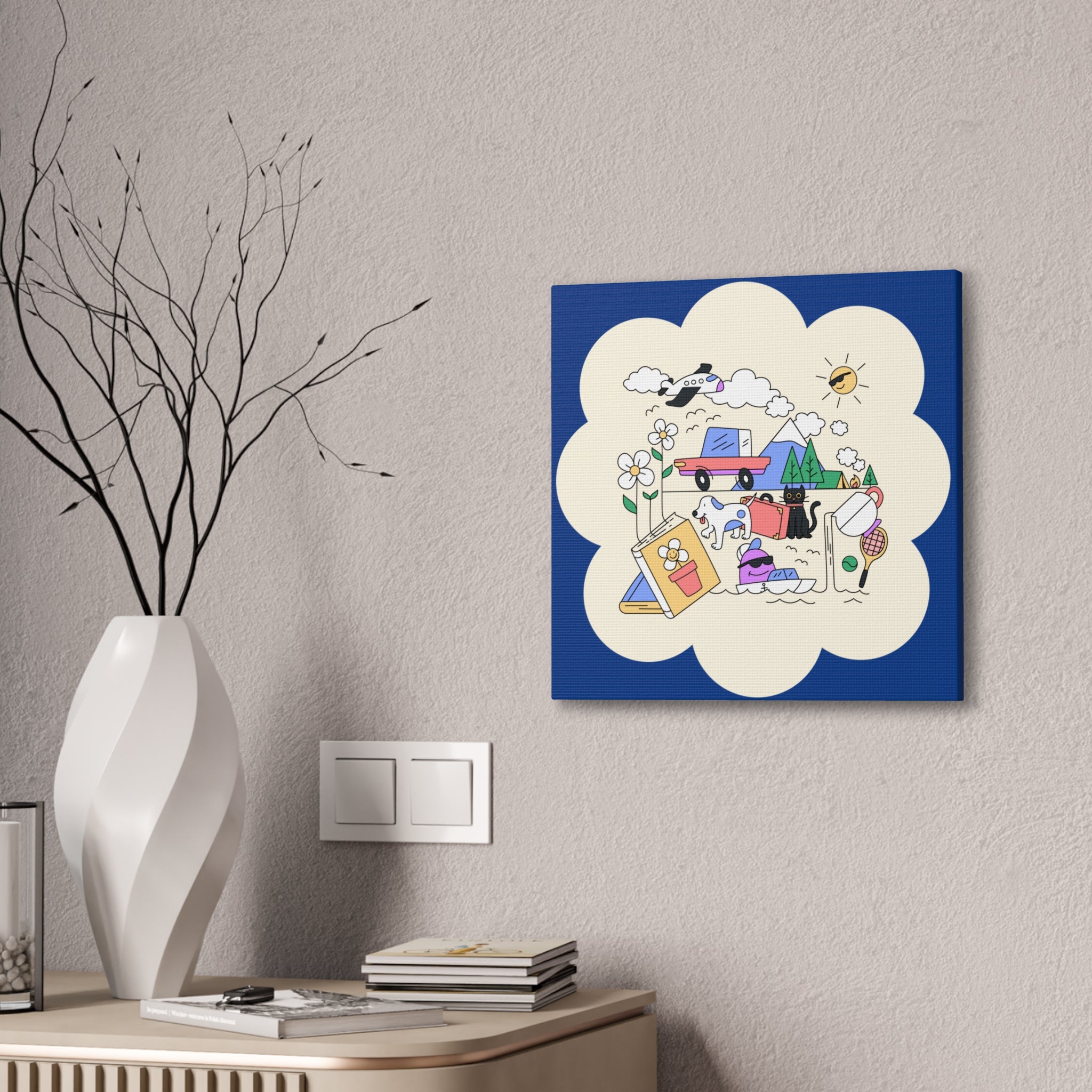 Happy Life Canvas Wall Art