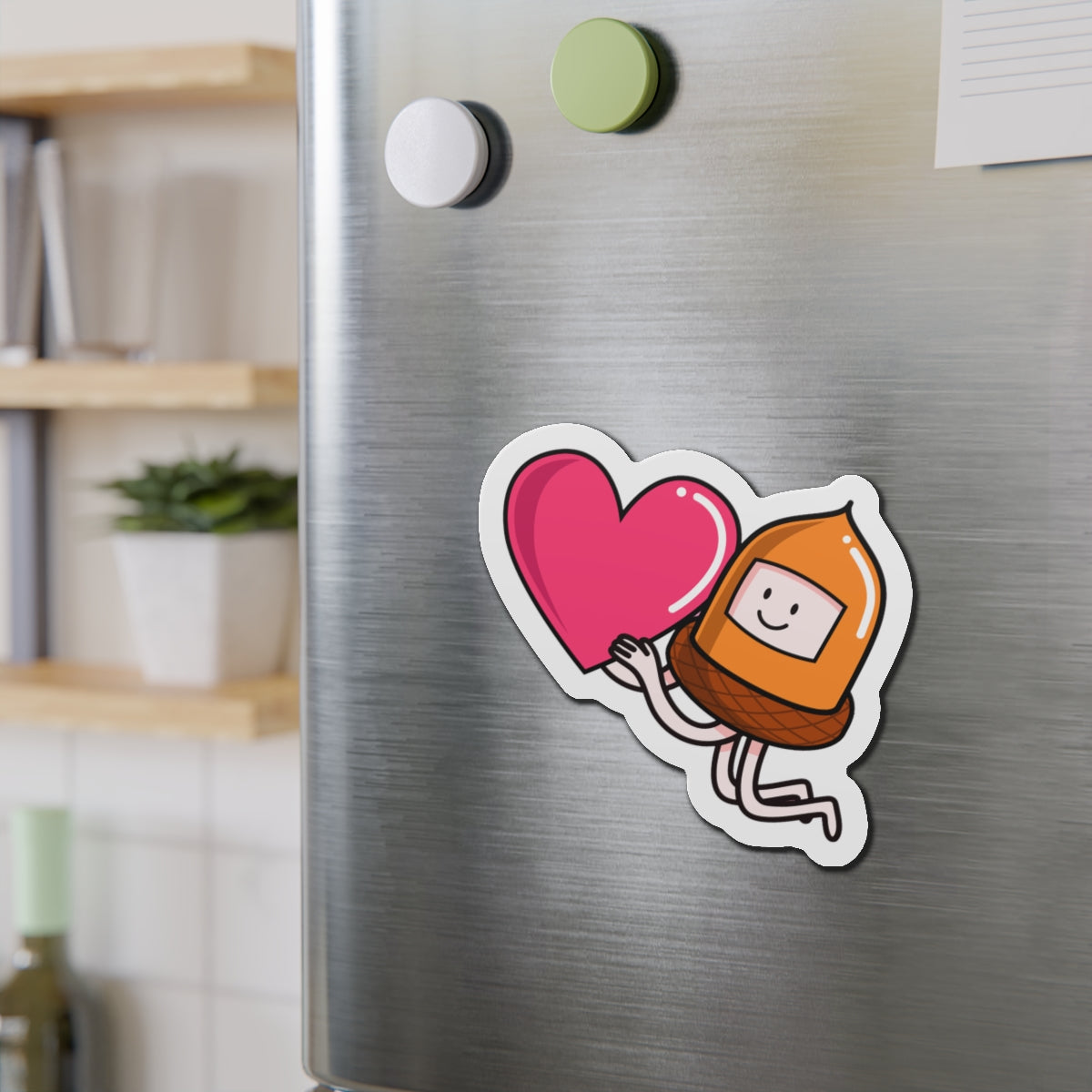 Cute Heart-Loving Acorn Magnet