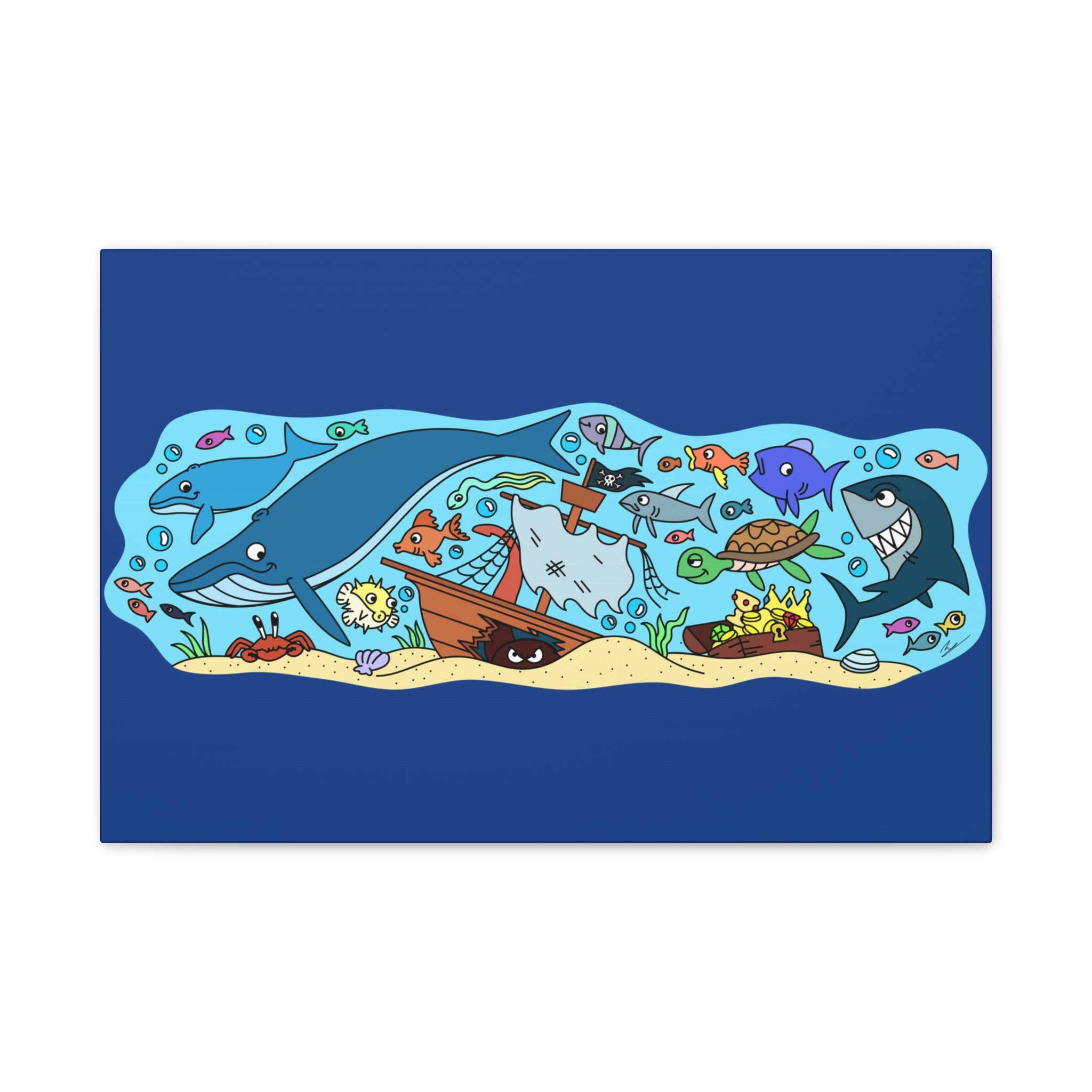 Colorful Ocean Life Canvas Wall Art