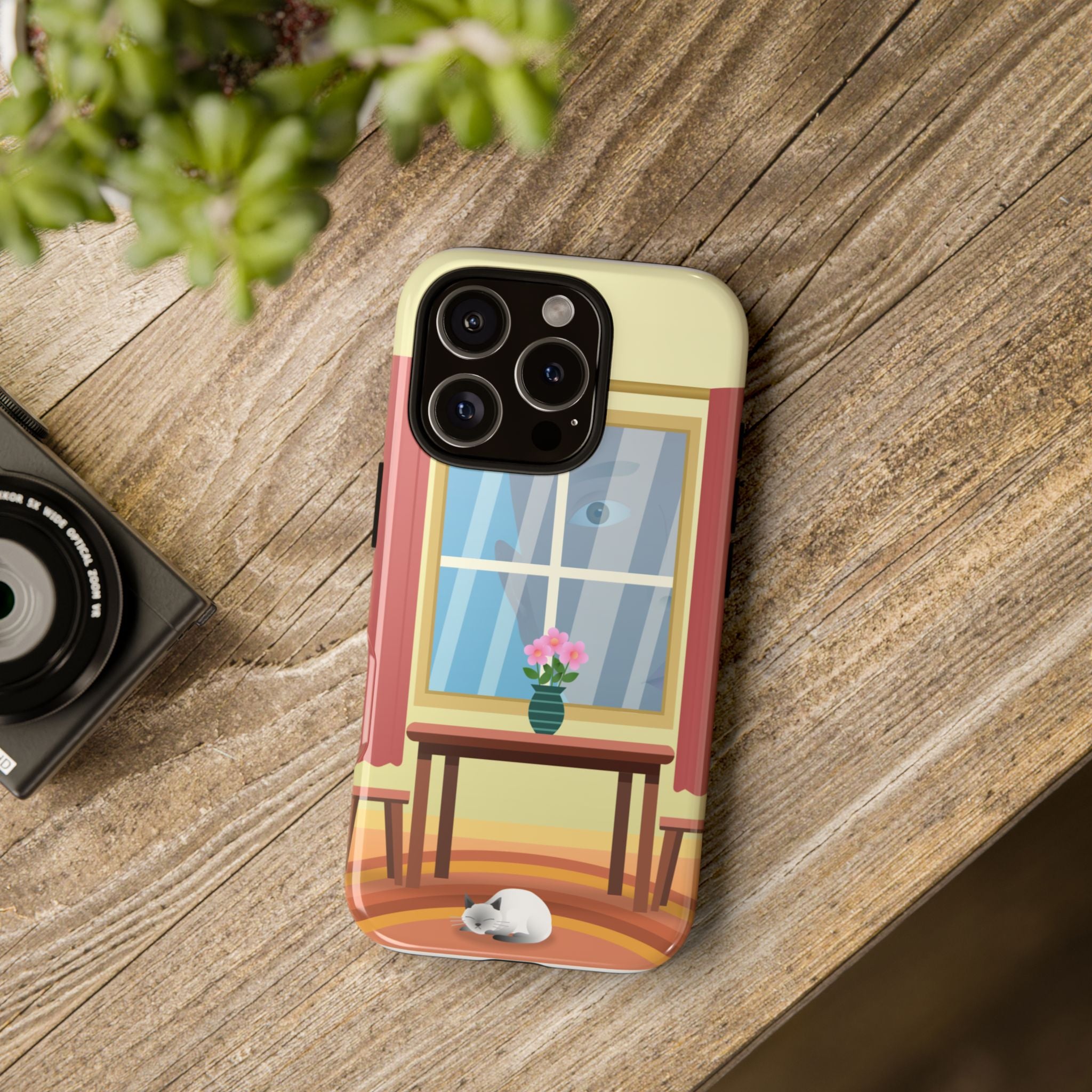 Cute Cat Watching Phone Case