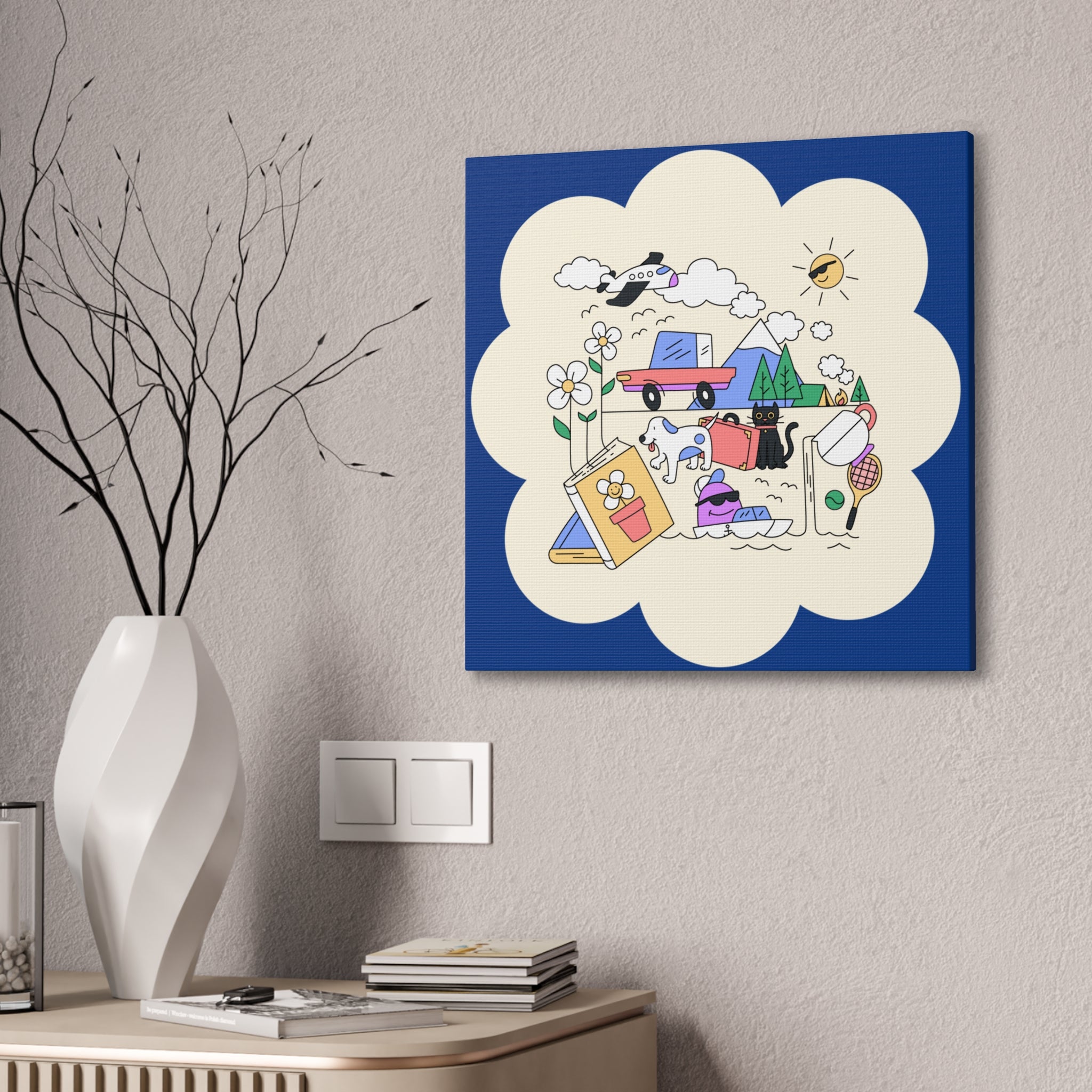 Happy Life Canvas Wall Art