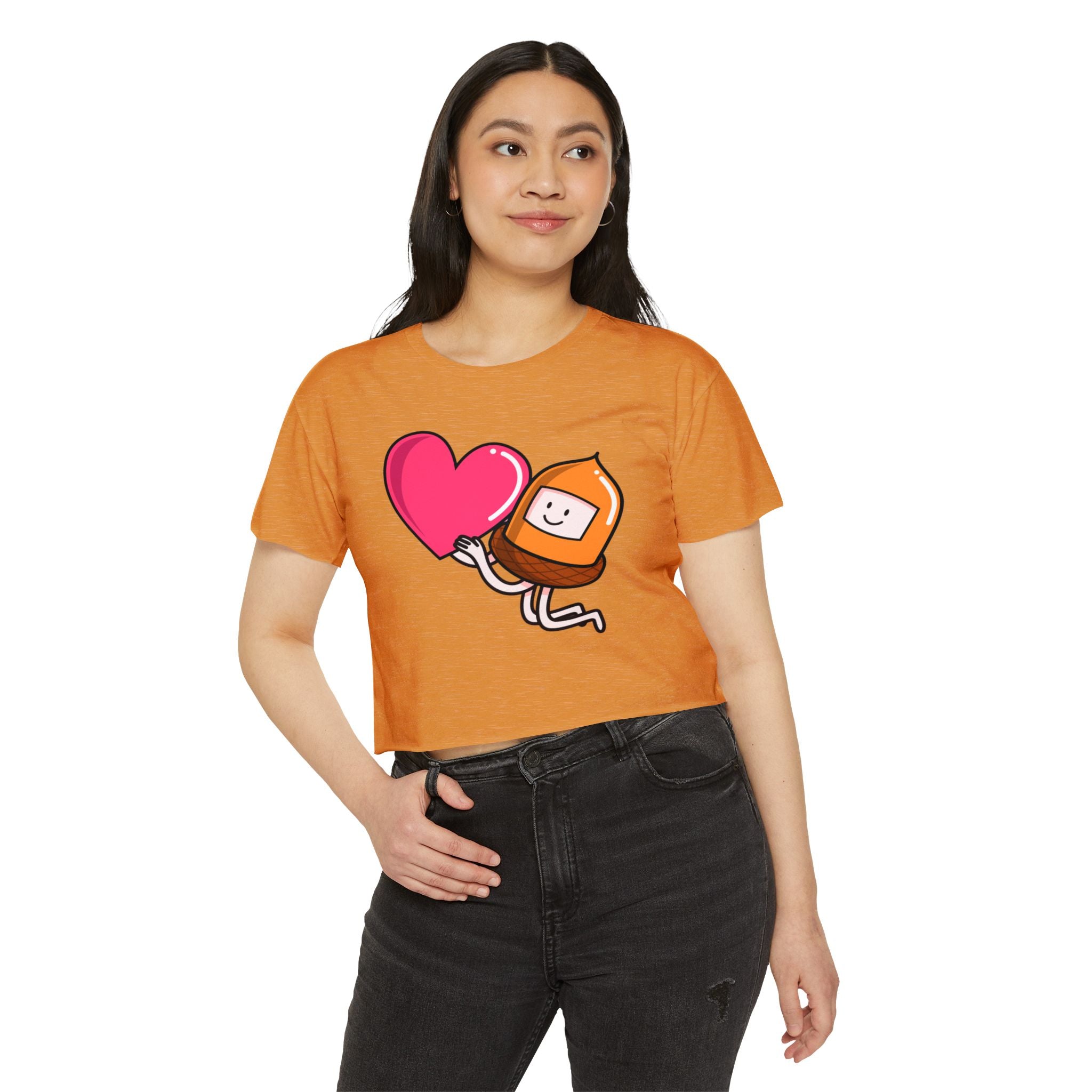 Cute Acorn Love Women's Crop Top