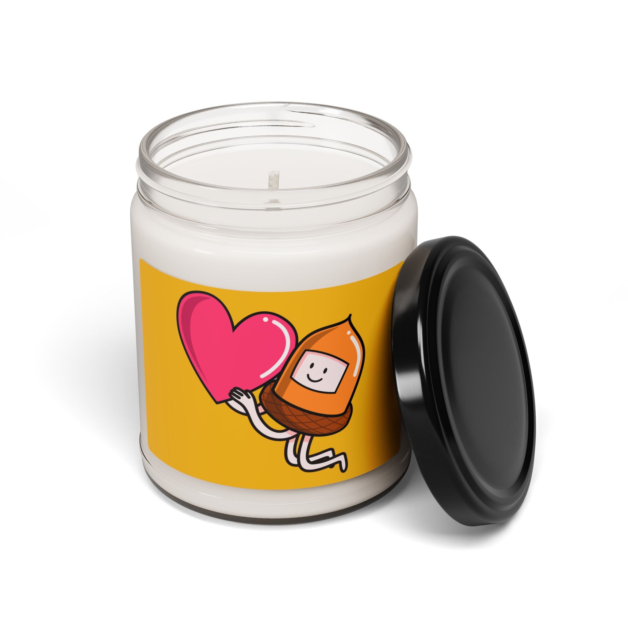 Cute Scented Candle with Heart  and Acorn Design