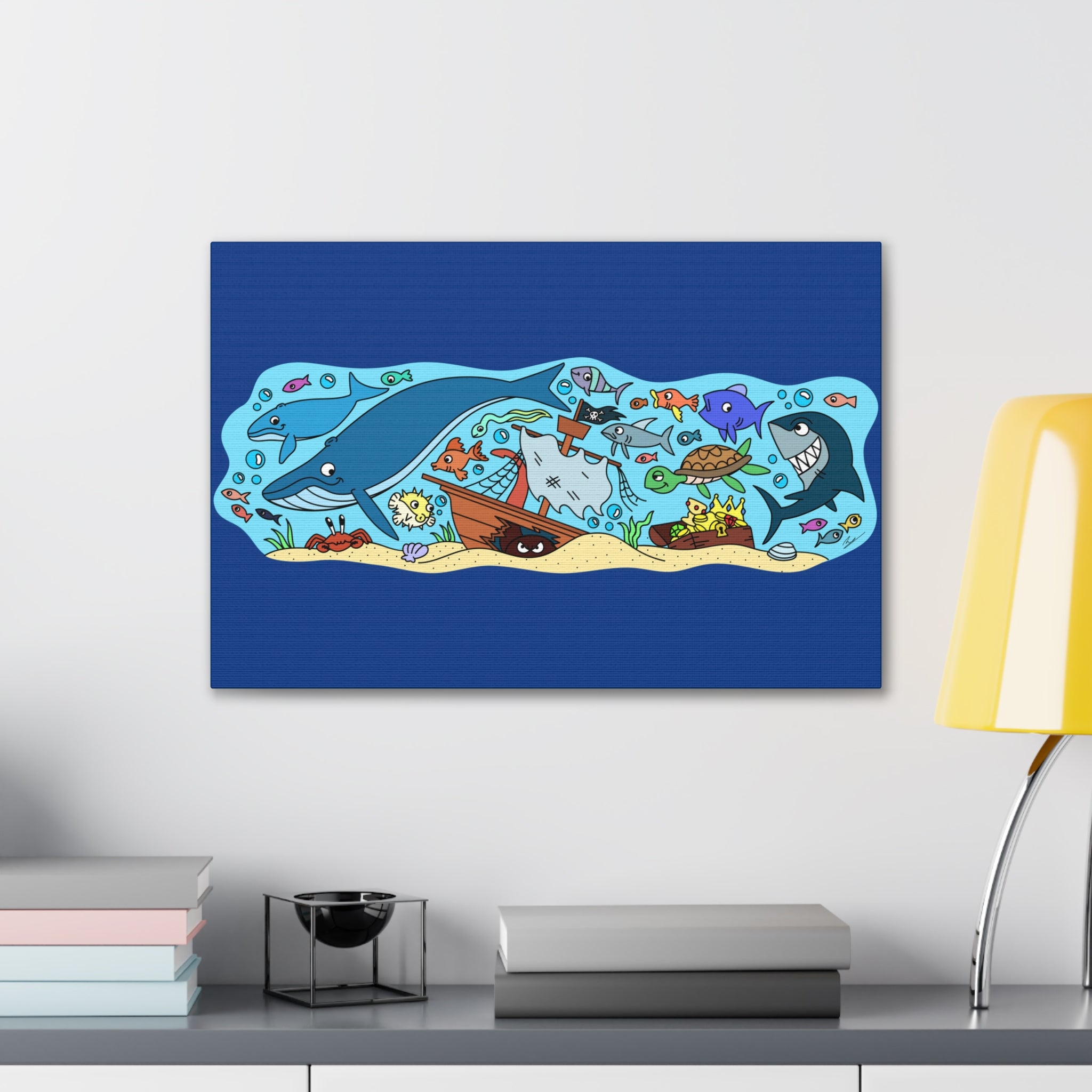Colorful Ocean Life Canvas Wall Art