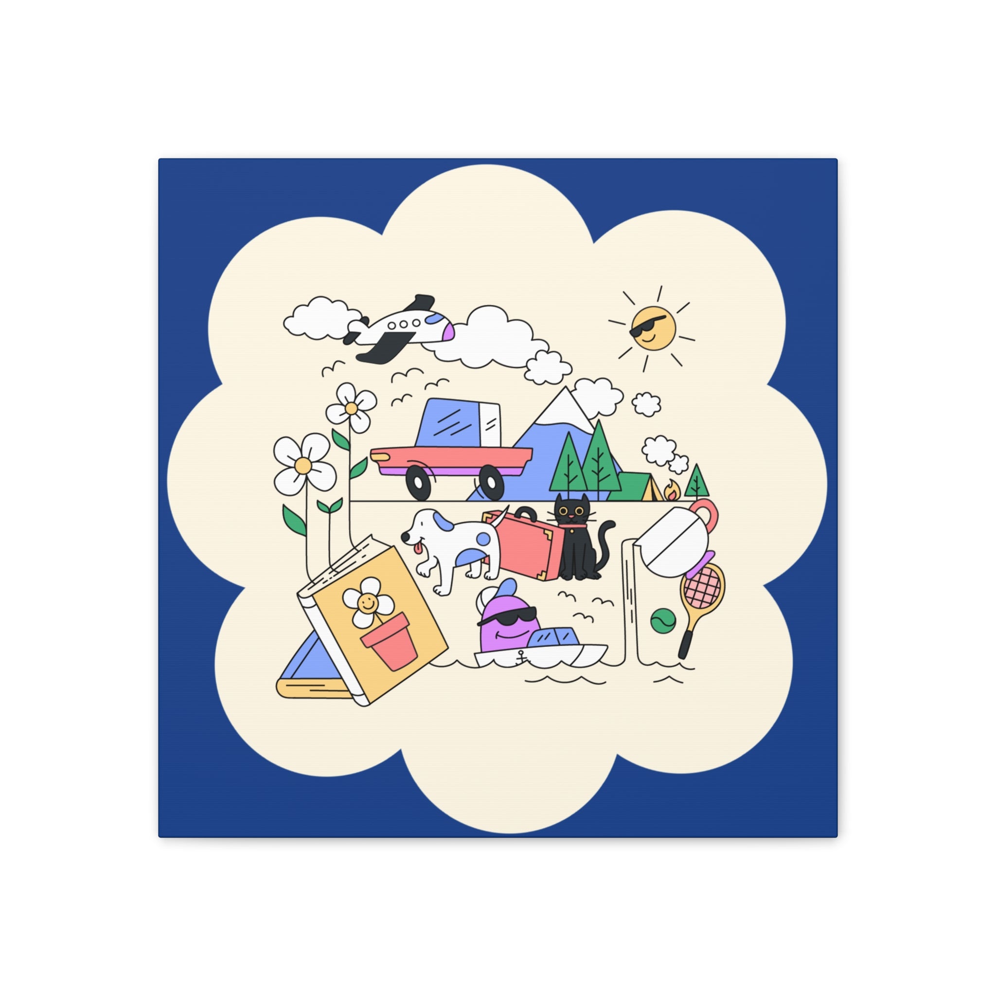 Happy Life Canvas Wall Art