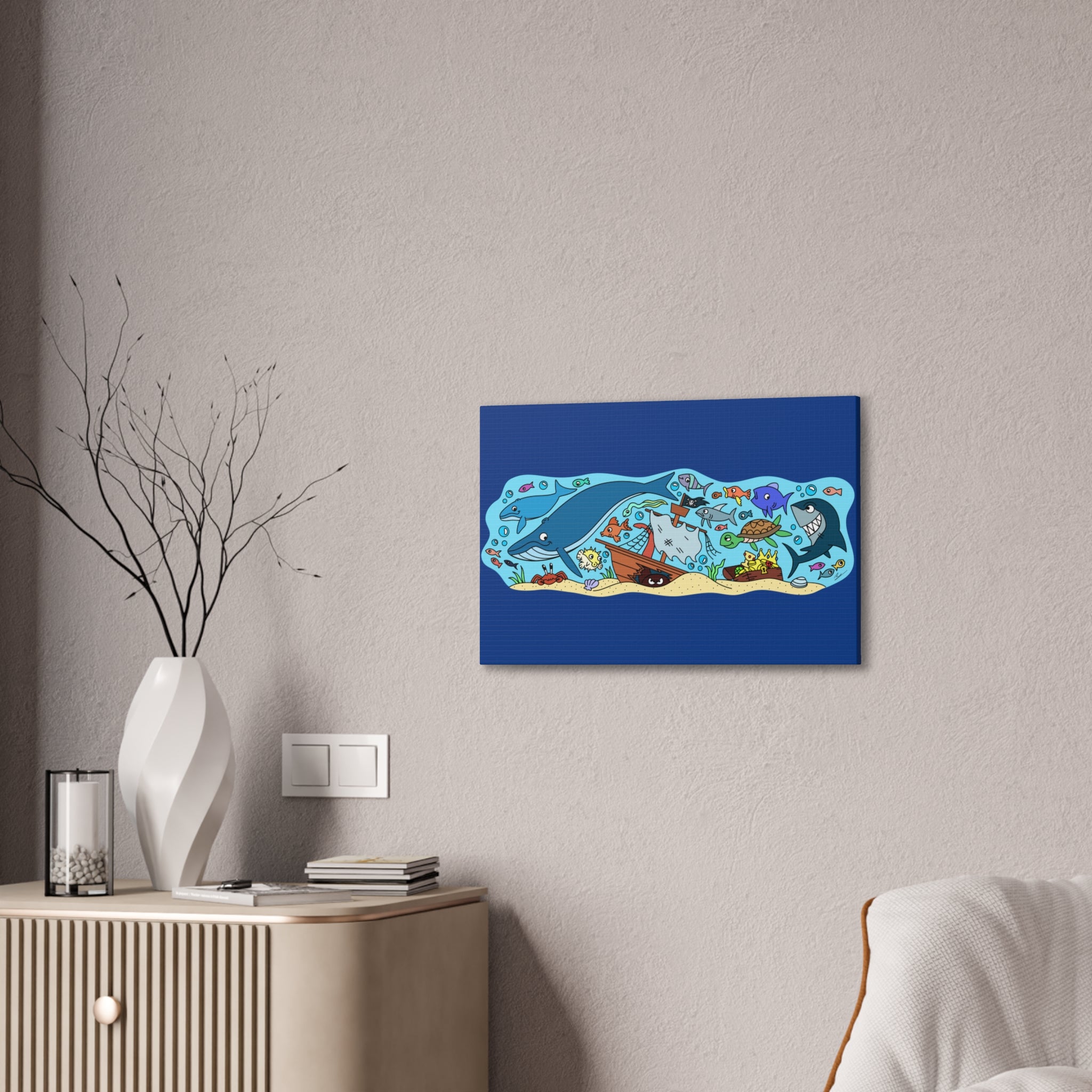 Colorful Ocean Life Canvas Wall Art