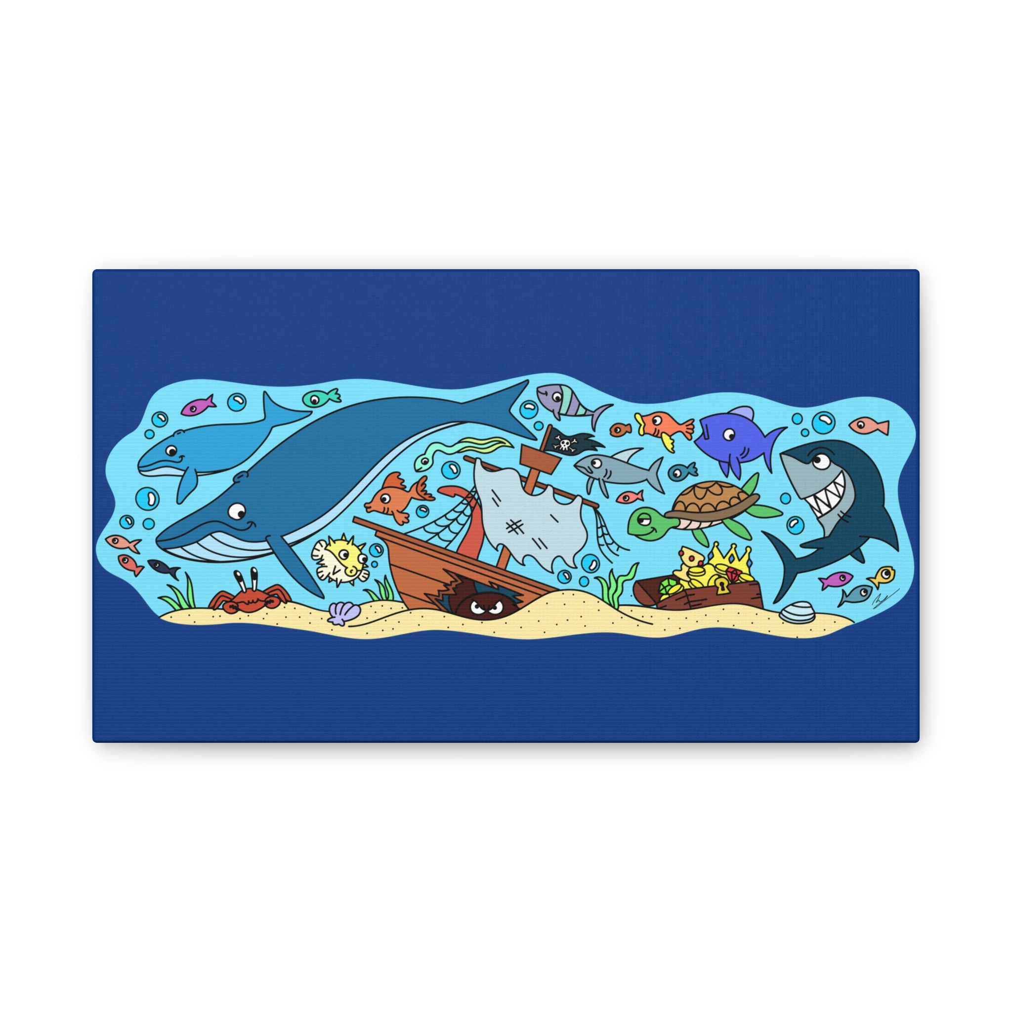 Colorful Ocean Life Canvas Wall Art