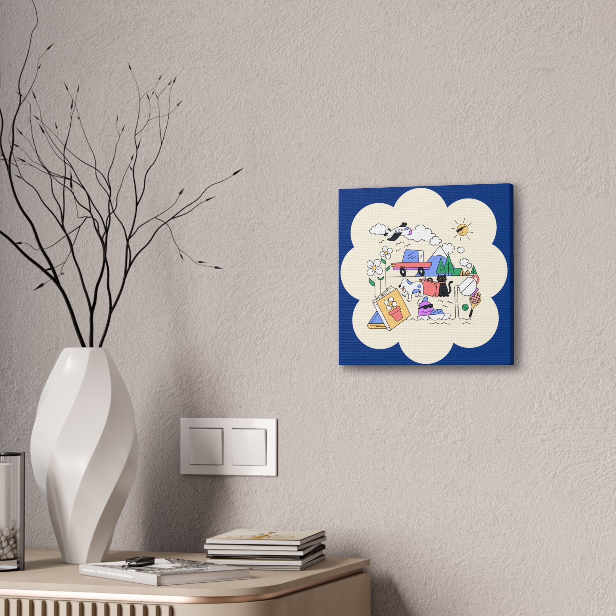 Happy Life Canvas Wall Art