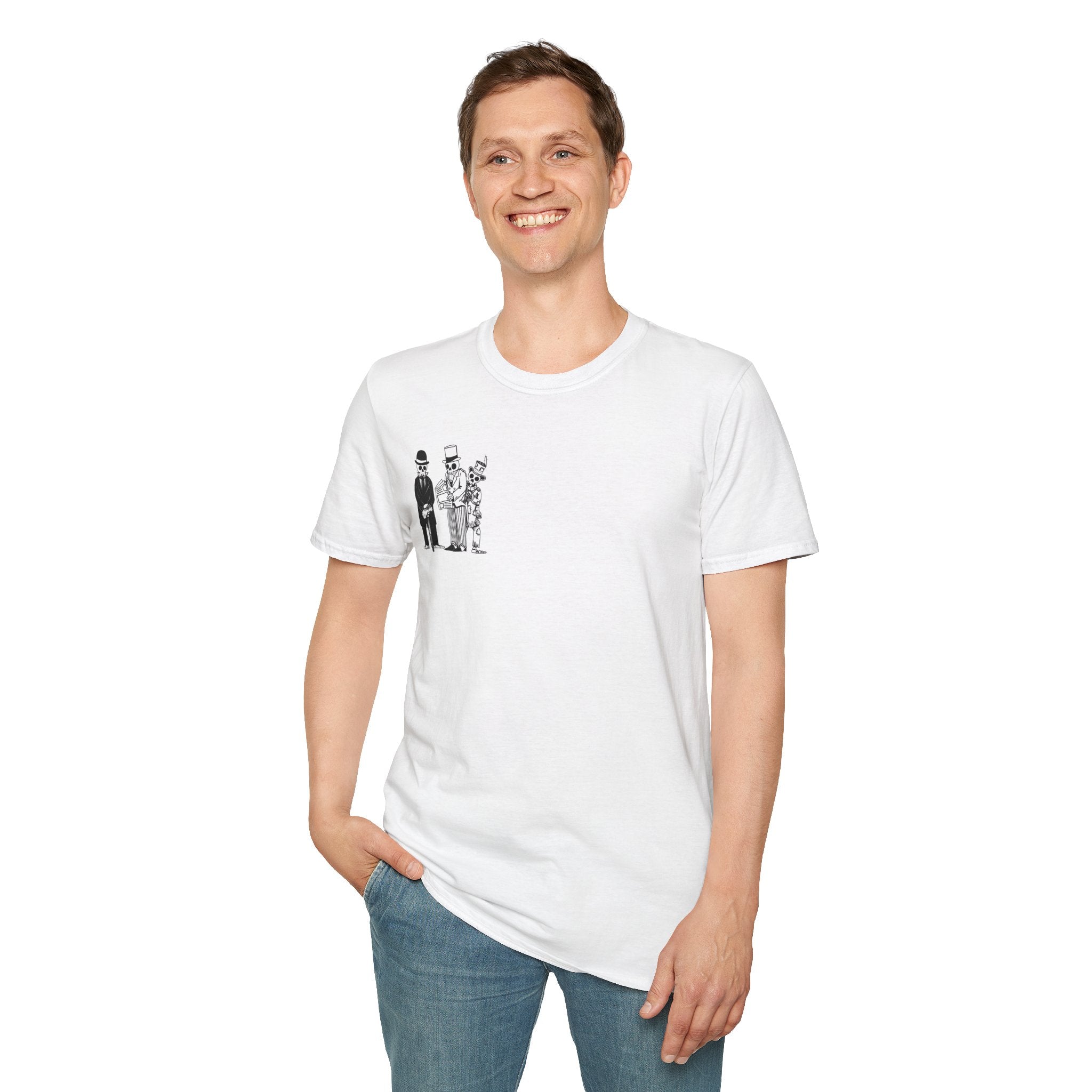 Creative Unisex Softstyle T-Shirt with Whimsical Illustrations, Graphic Tee, Casual Wear, Gift for Artists, Unique Fashion Statement