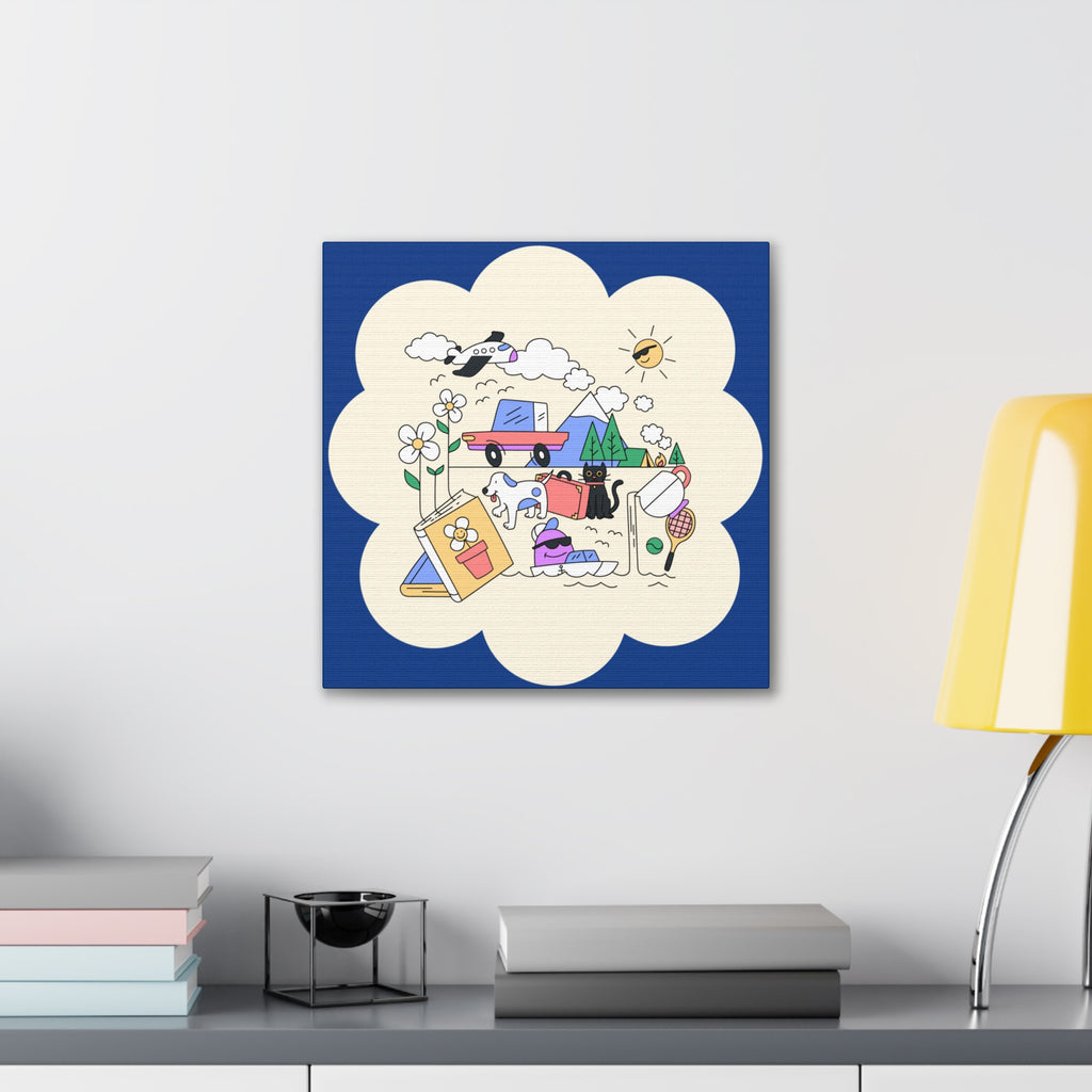 Happy Life Canvas Wall Art