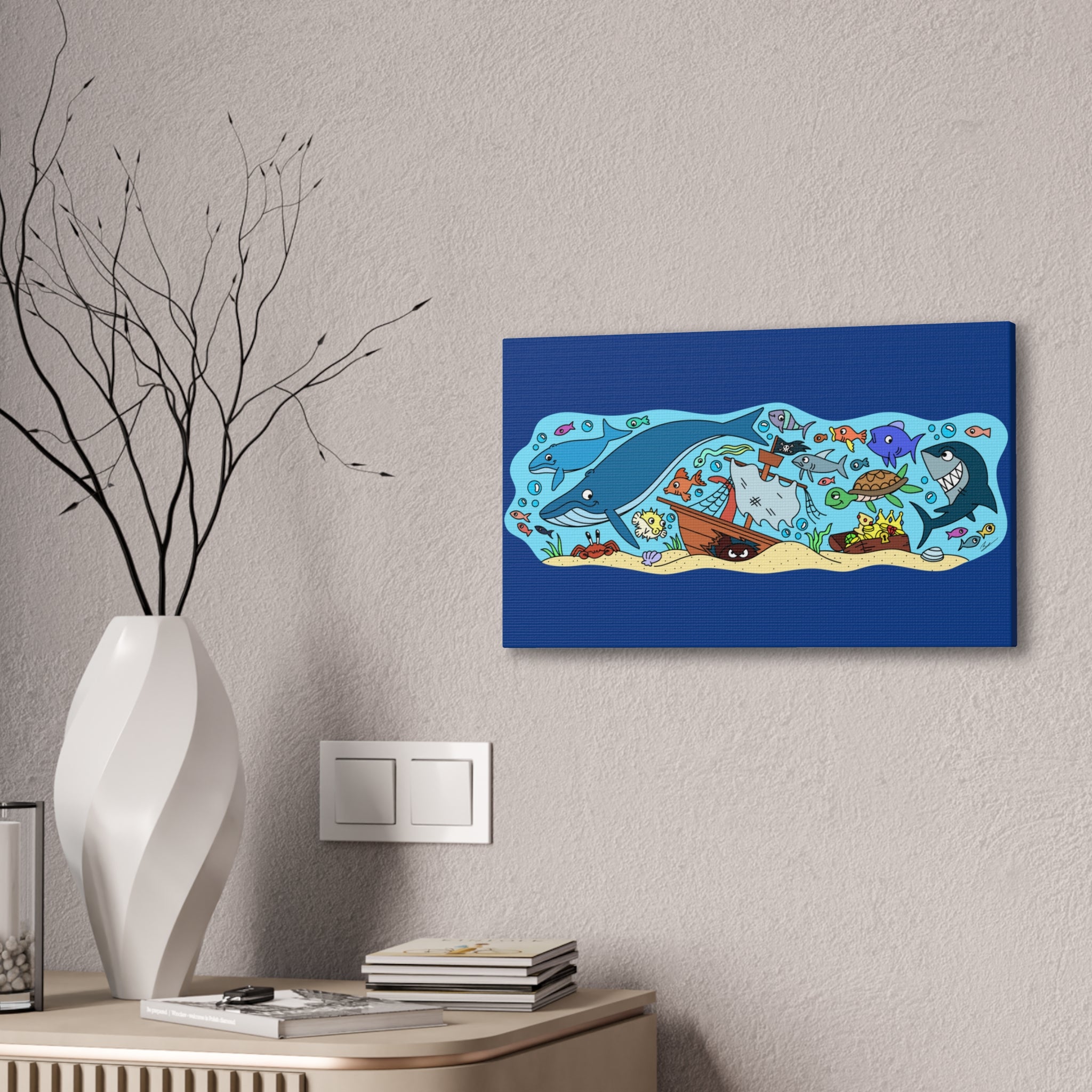 Colorful Ocean Life Canvas Wall Art