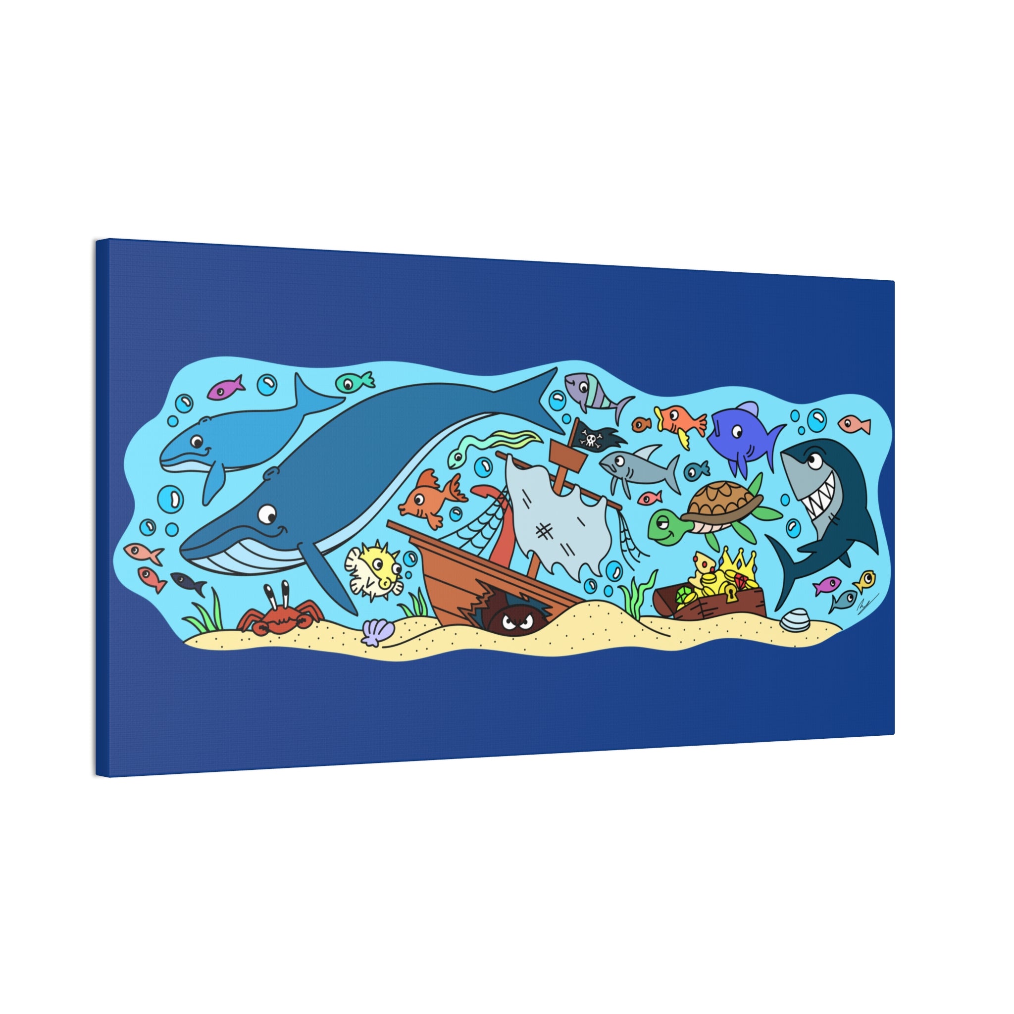 Colorful Ocean Life Canvas Wall Art