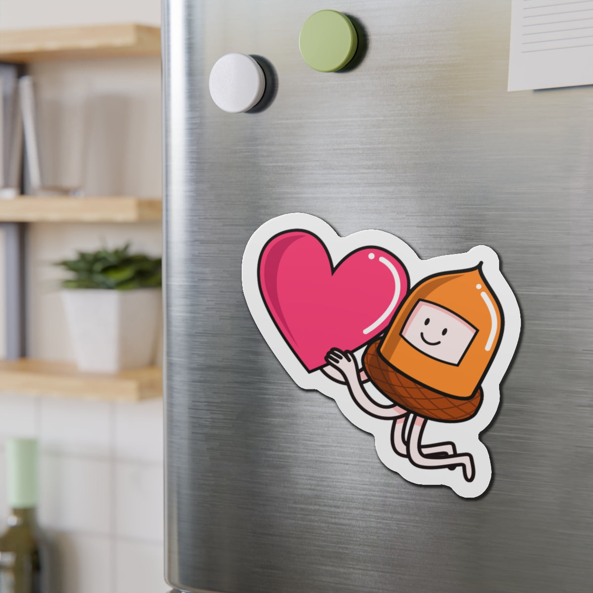 Cute Heart-Loving Acorn Magnet