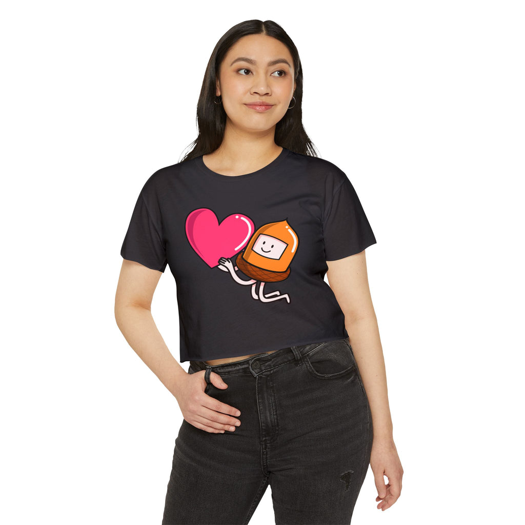 Cute Acorn Love Women's Crop Top