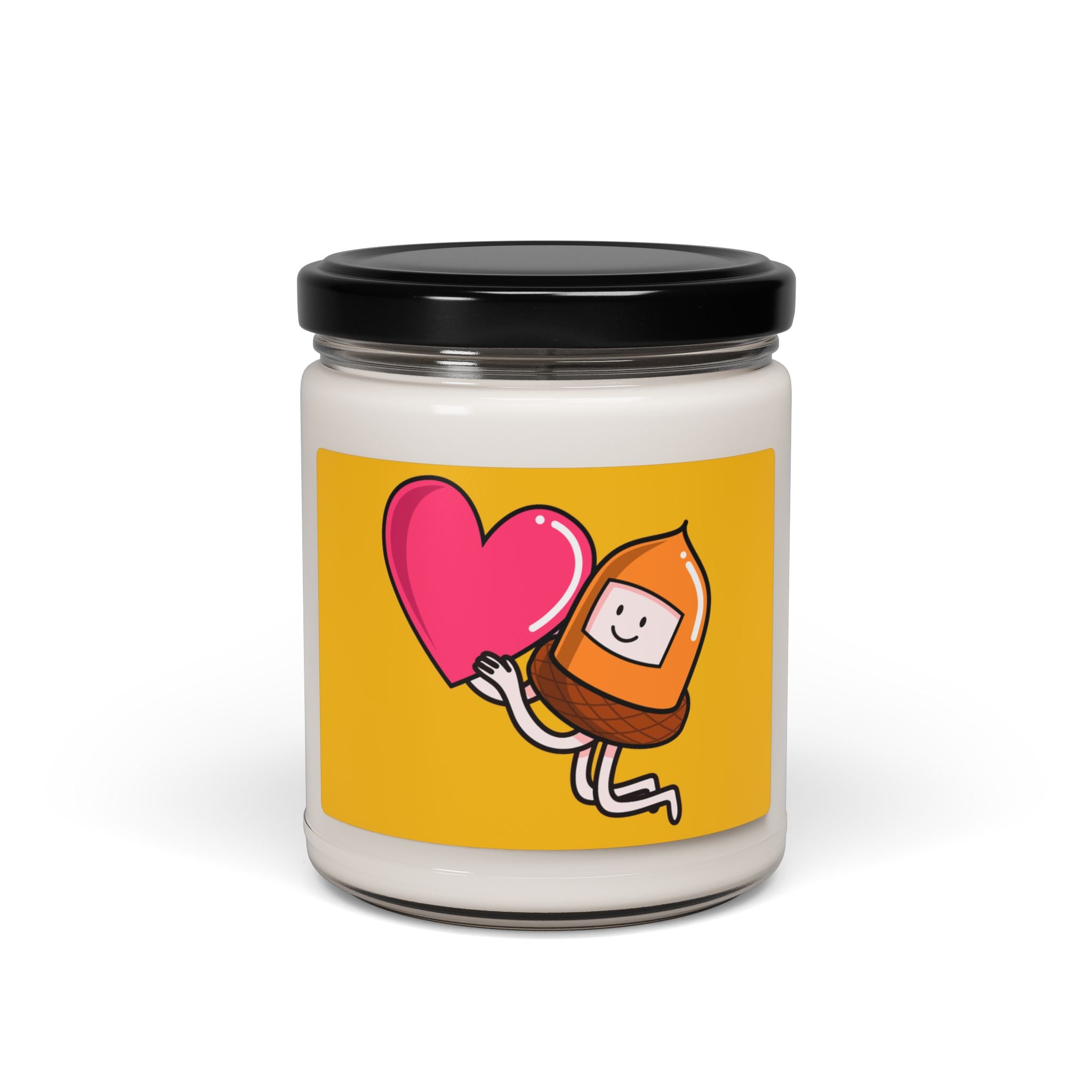 Cute Scented Candle with Heart  and Acorn Design