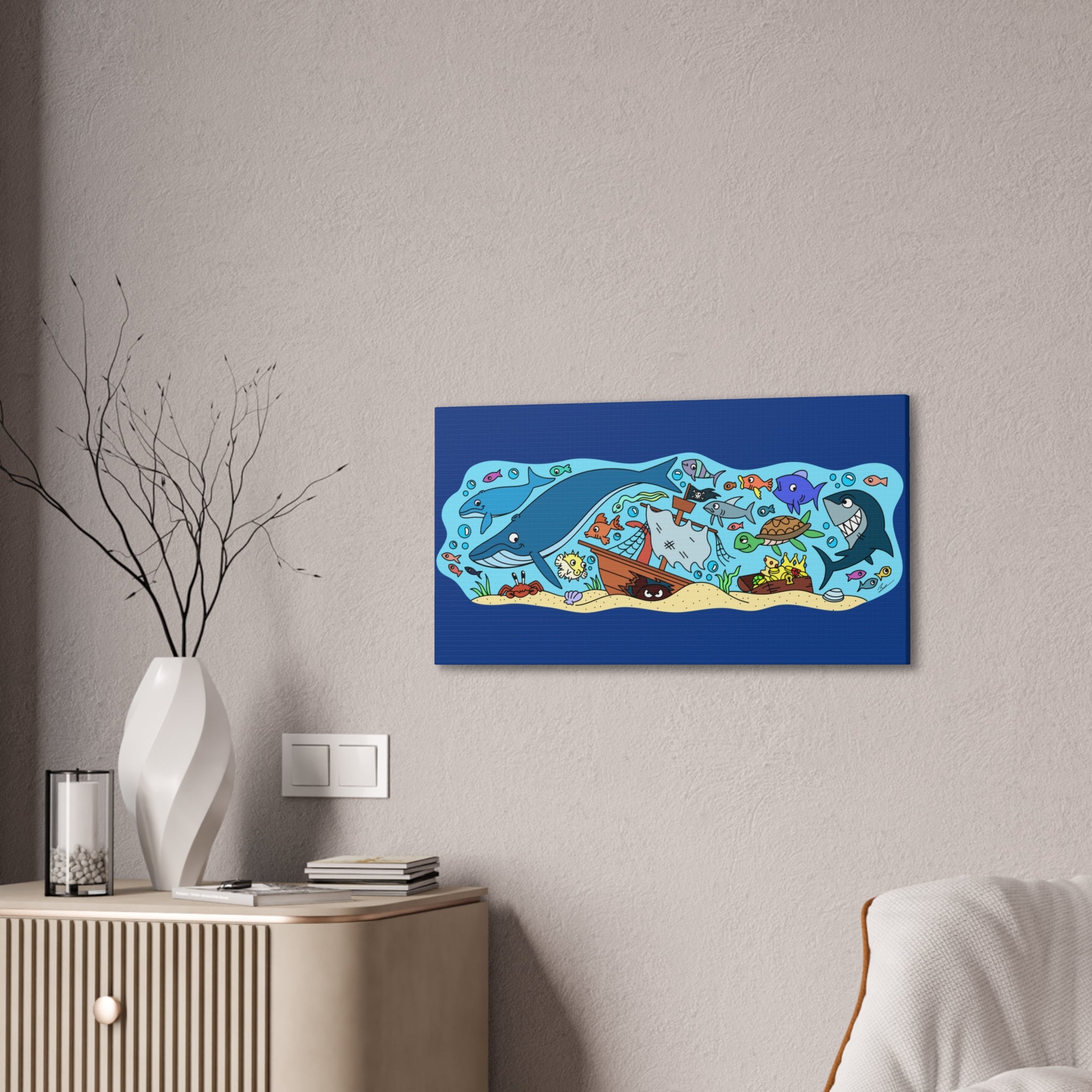 Colorful Ocean Life Canvas Wall Art