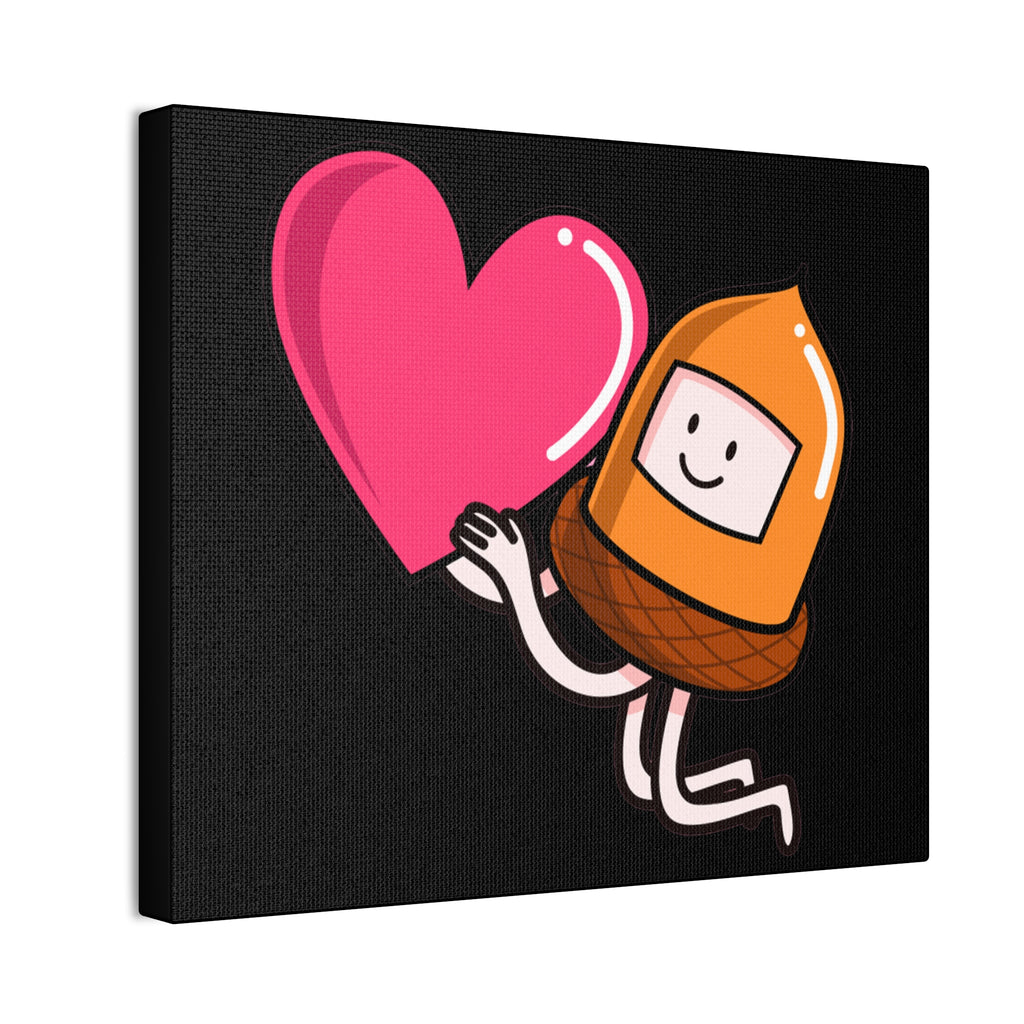 Whimsical Heart And Acorn Canvas Art, Cute Decor, Fun Wall Hanging