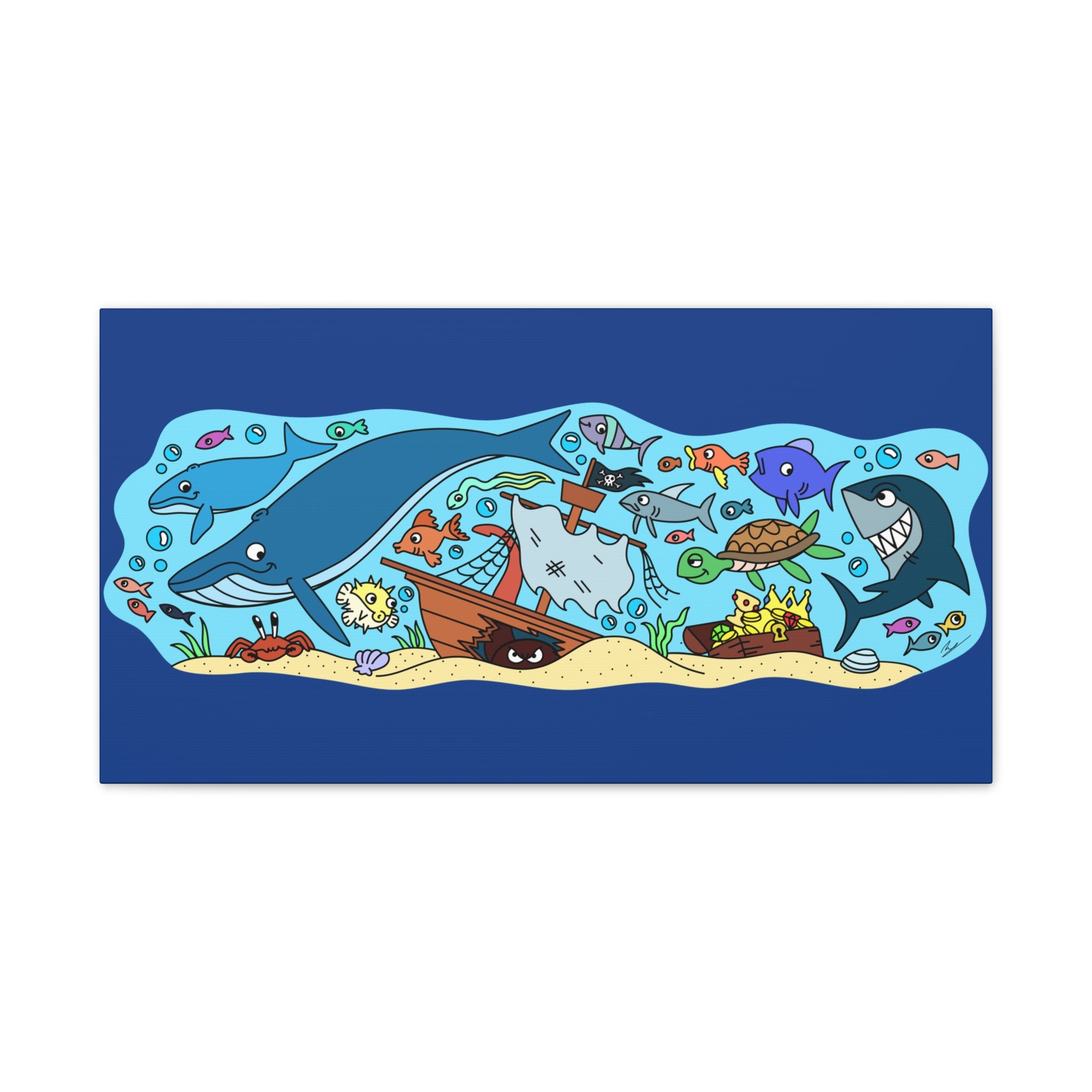 Colorful Ocean Life Canvas Wall Art