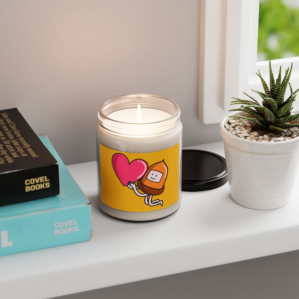 Cute Scented Candle with Heart  and Acorn Design