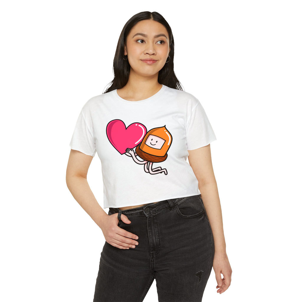 Cute Acorn Love Women's Crop Top