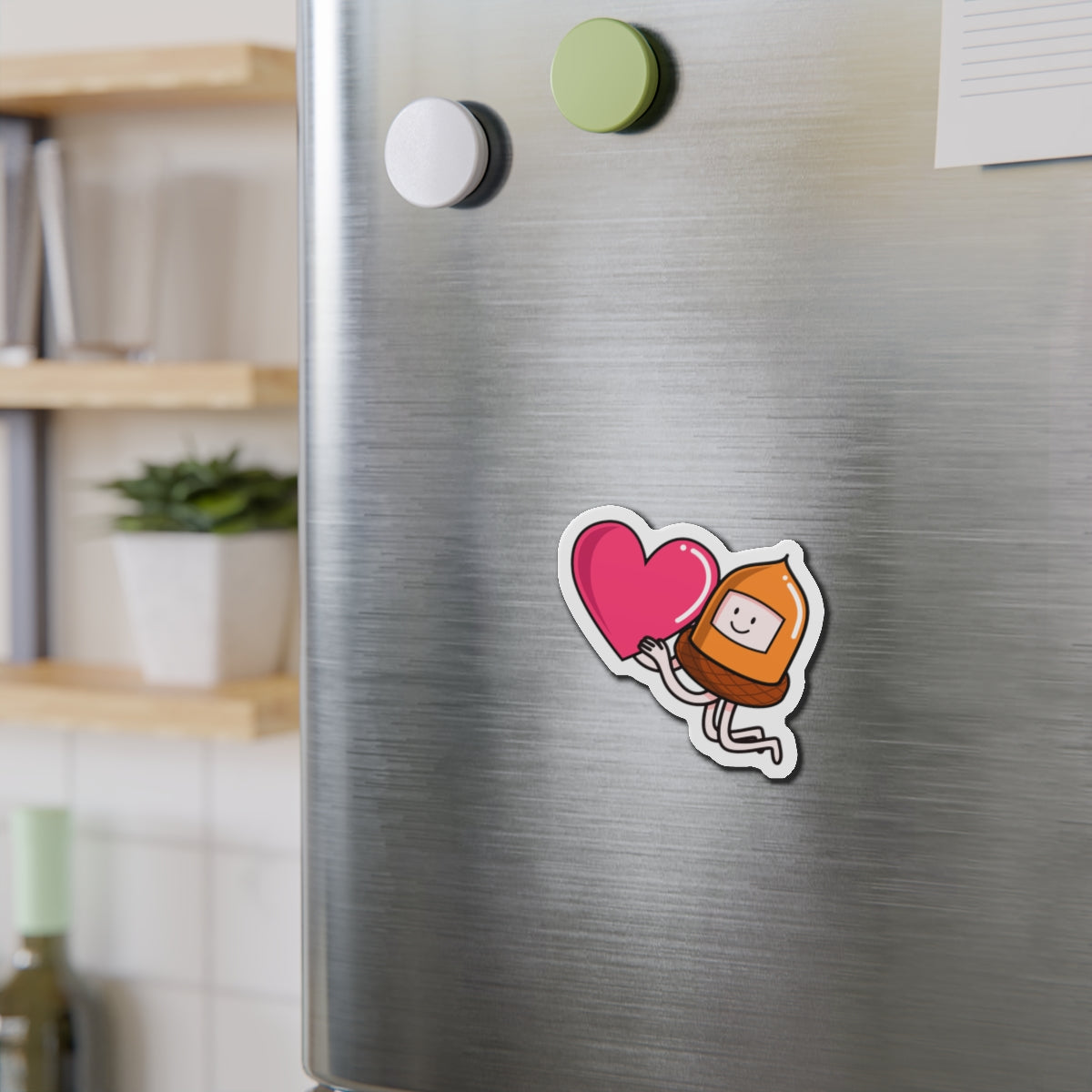 Cute Heart-Loving Acorn Magnet
