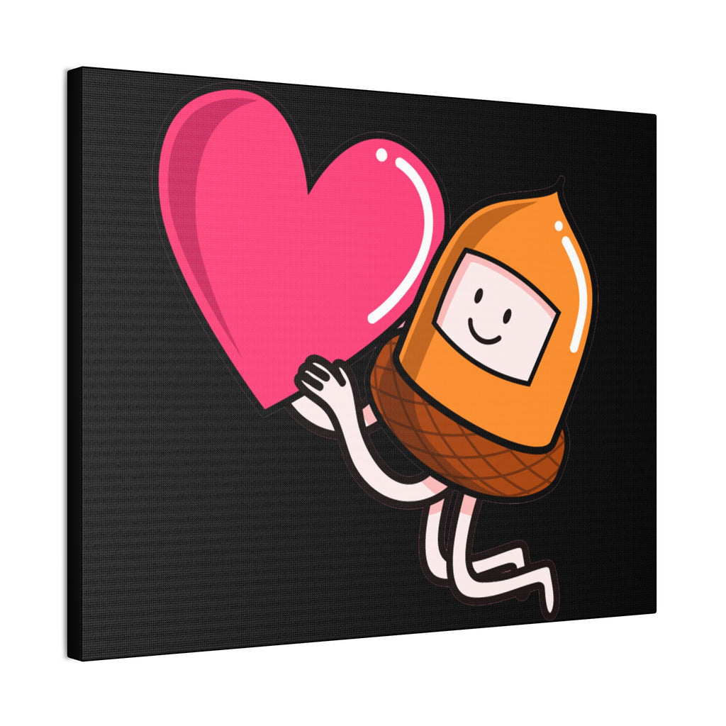 Whimsical Heart And Acorn Canvas Art, Cute Decor, Fun Wall Hanging