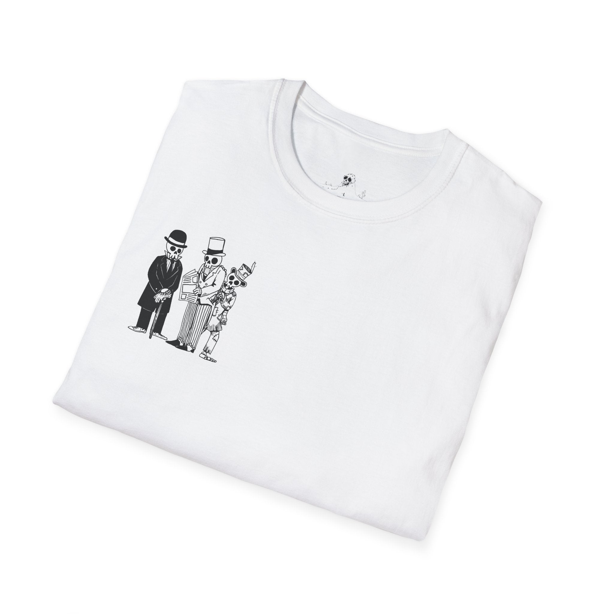 Creative Unisex Softstyle T-Shirt with Whimsical Illustrations, Graphic Tee, Casual Wear, Gift for Artists, Unique Fashion Statement