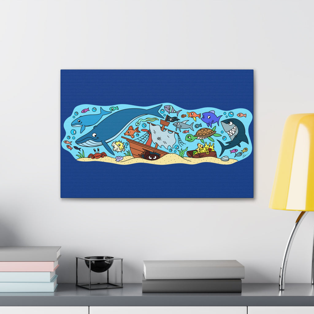 Colorful Ocean Life Canvas Wall Art