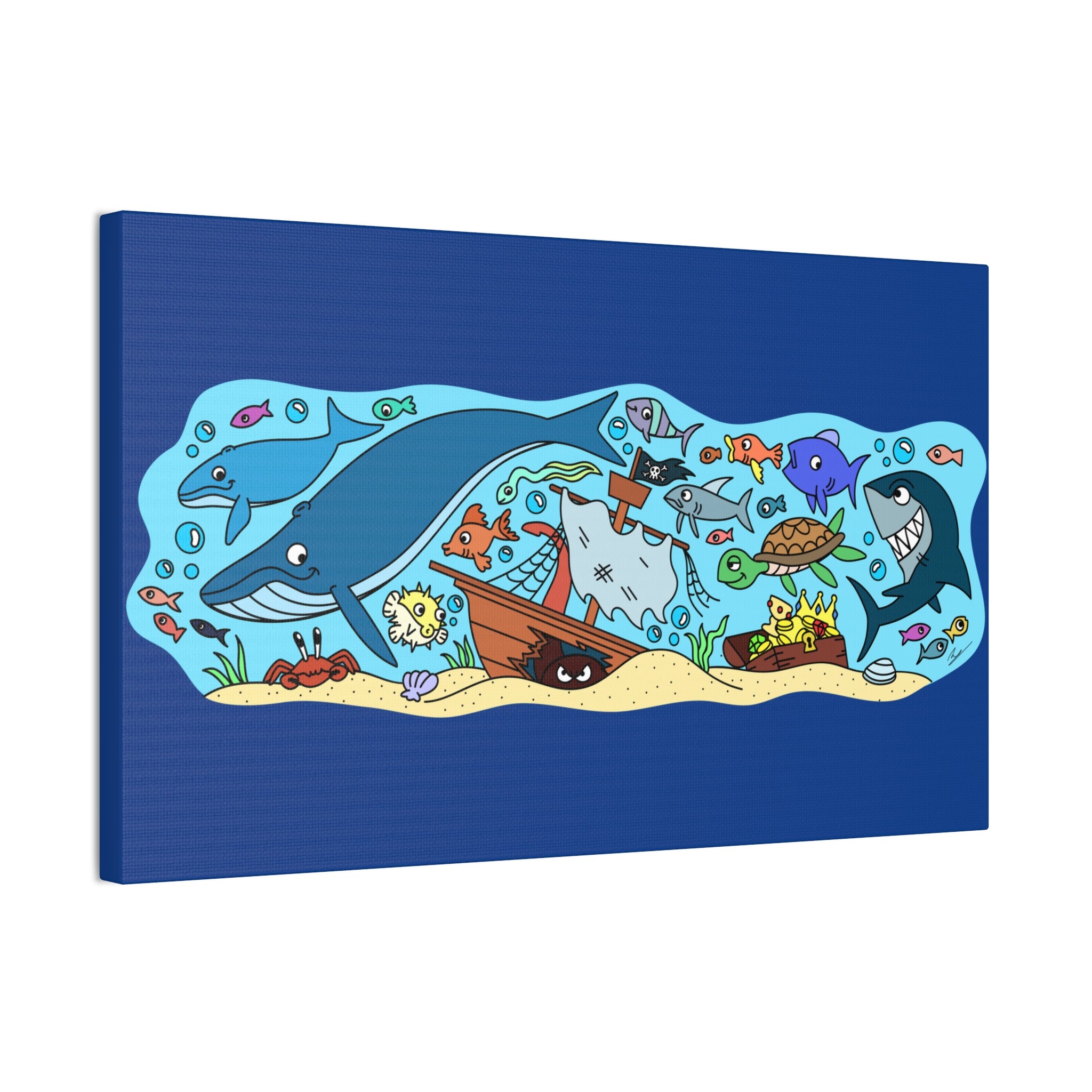 Colorful Ocean Life Canvas Wall Art